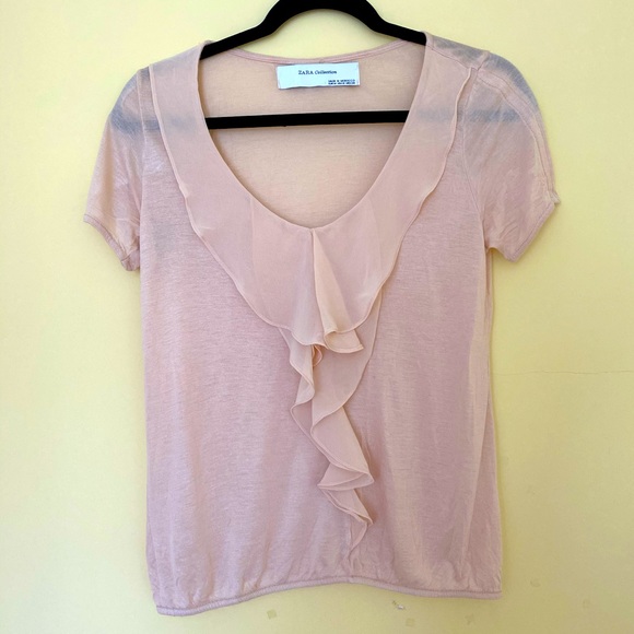 💗💕💗 Zara pink shirt 👚 size medium - Picture 1 of 3